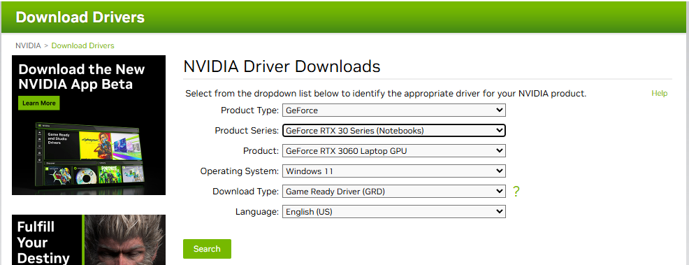 nvidia downloads